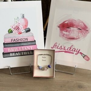 🔖 Sister Pink and Purple Beaded Bracelet